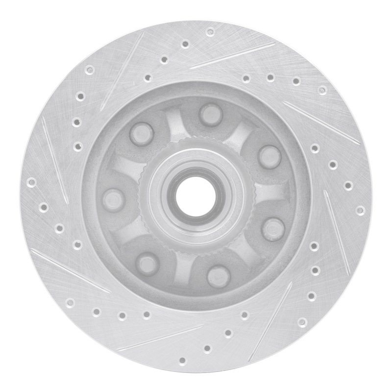 Ford F-150 Brake Rotor (1) - Front Right - R1 Concepts - Drilled & Slotted - Silver - `97-`04